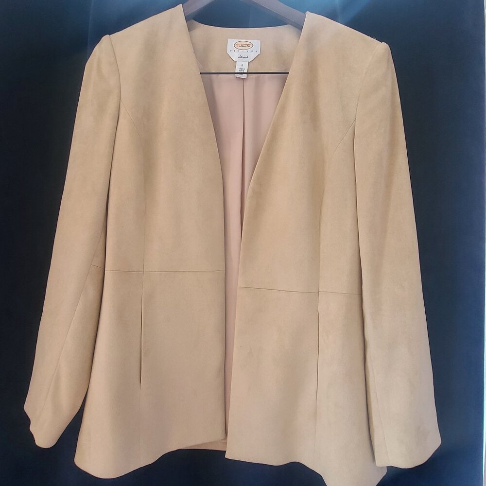 Talbots Faux Suede Collarless Blazer/Jacket Size 8